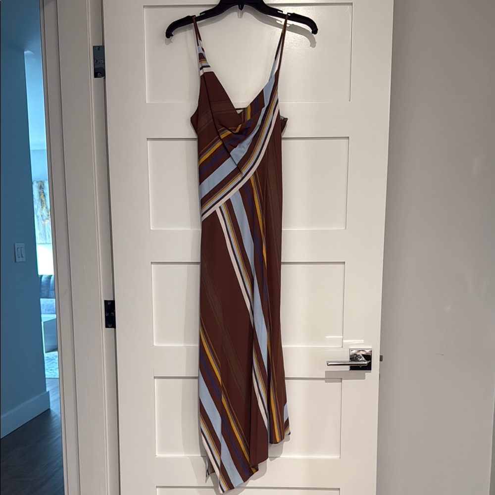 ALC Brown and White Asymmetrical Sundress
